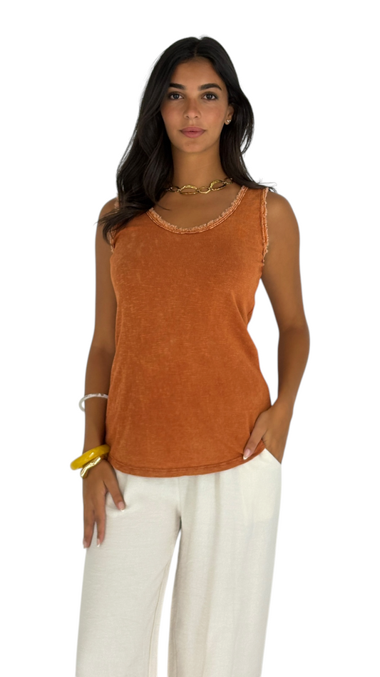 Nada Terracotta Top