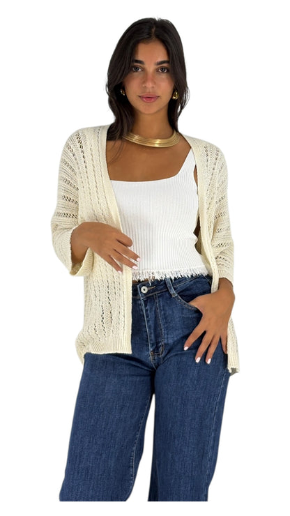 Najwa Off White Cardigan