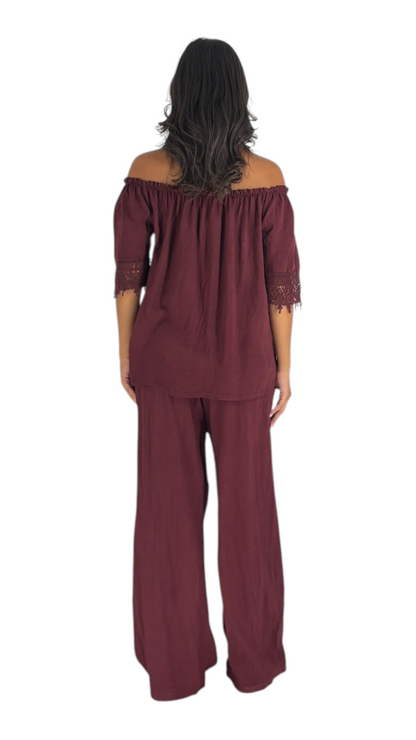 Liz Dark Cherry Pants