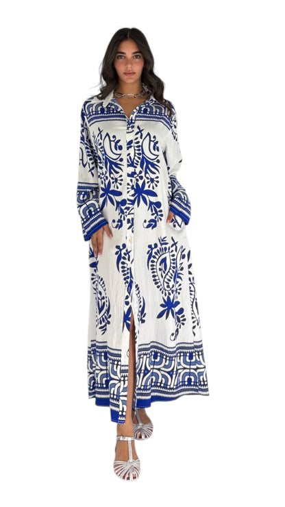 Idal White/Blue Dress
