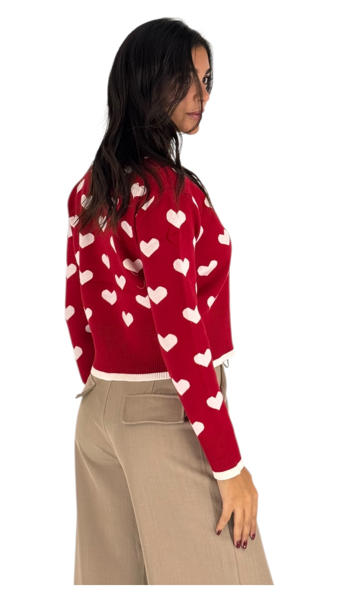 Hearts Red Cardigan
