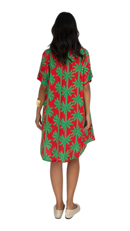 Najat Red/Green Dress