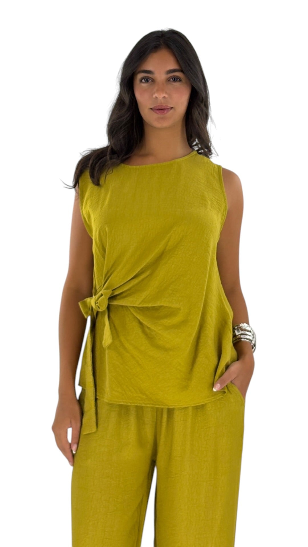 Eleni Chartreuse Top