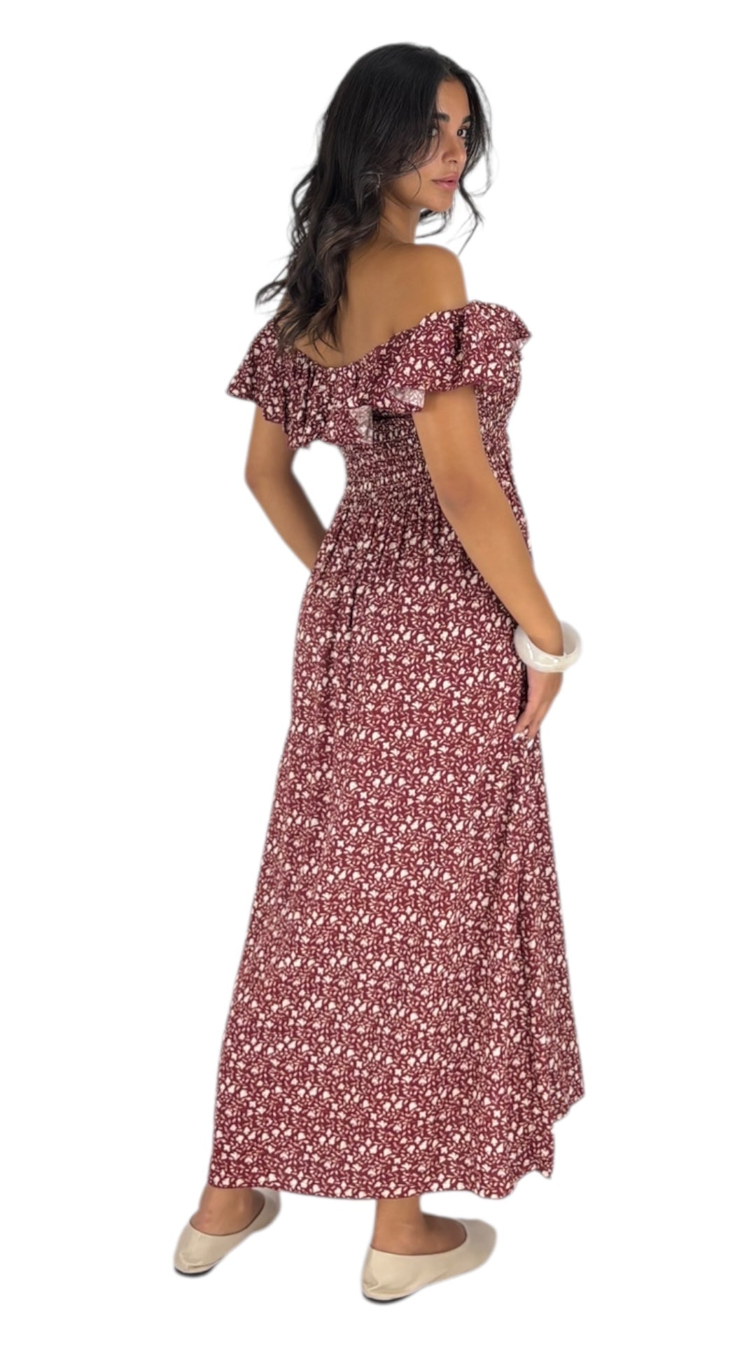 Fozia Maroon Dress