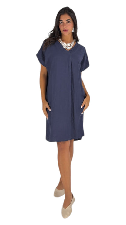 Sat Navy Dress