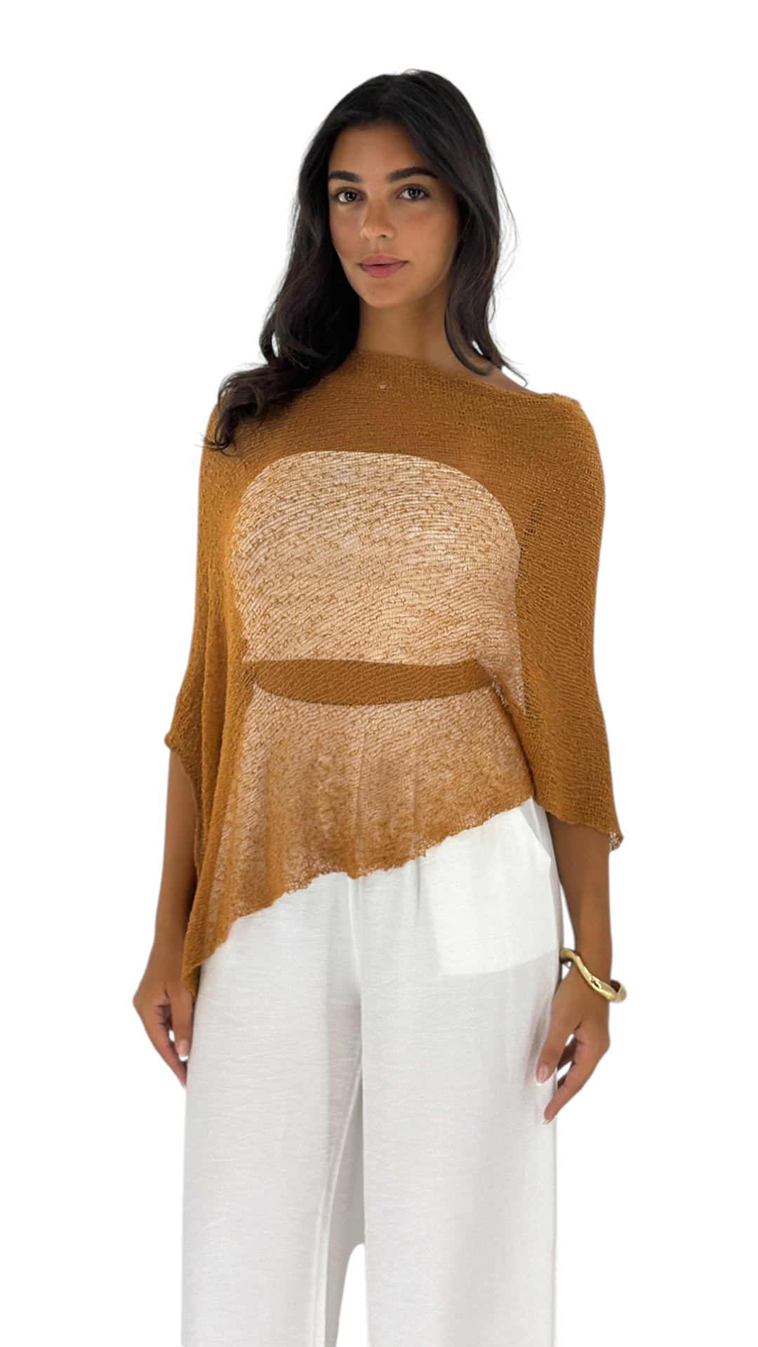 Laila Terracotta Poncho