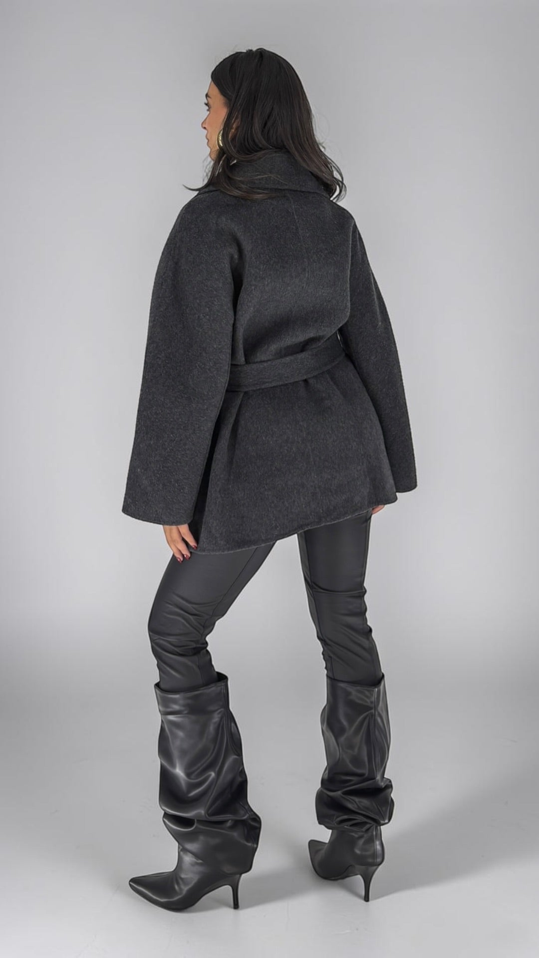 Lize Charcoal Cape Coat