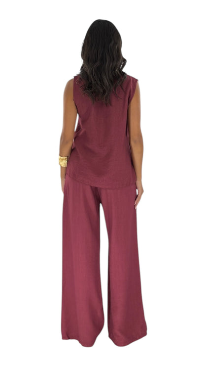 Eleni Dark Cherry Pants