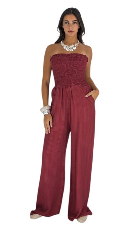 Elea Burgundy Jumpsuit