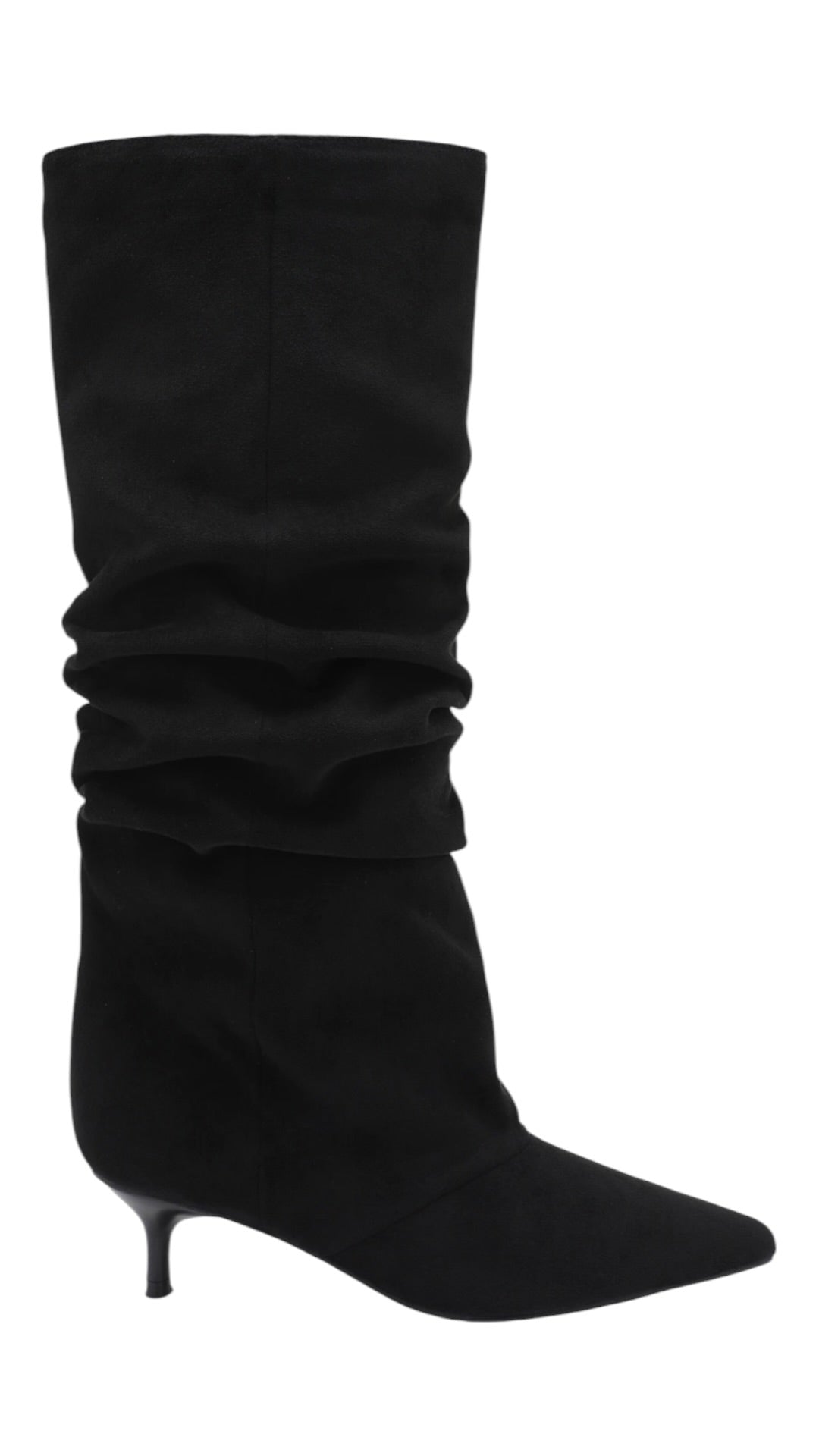 Pleated low-heel boots