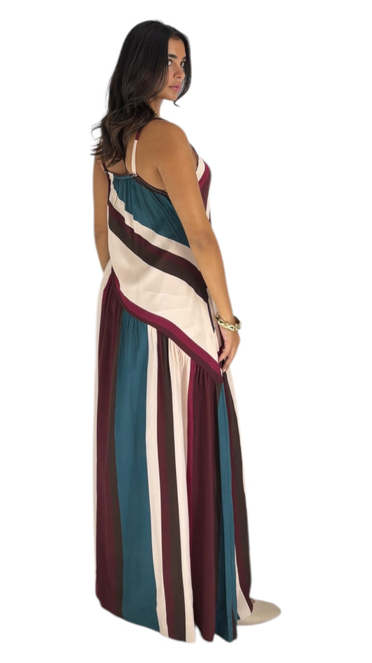 Violet Maroon Line Dress