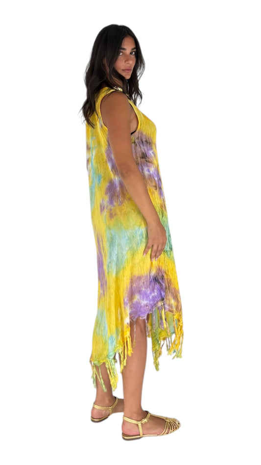 Rendar Yellow/ Purple Dress