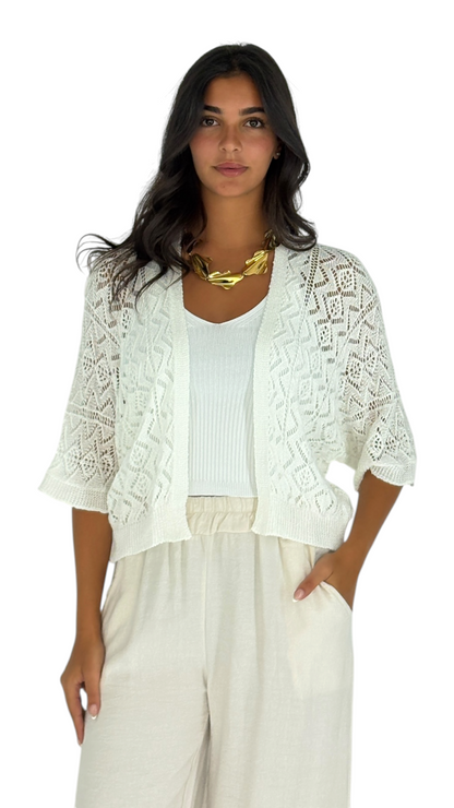 Mais White Cardigan