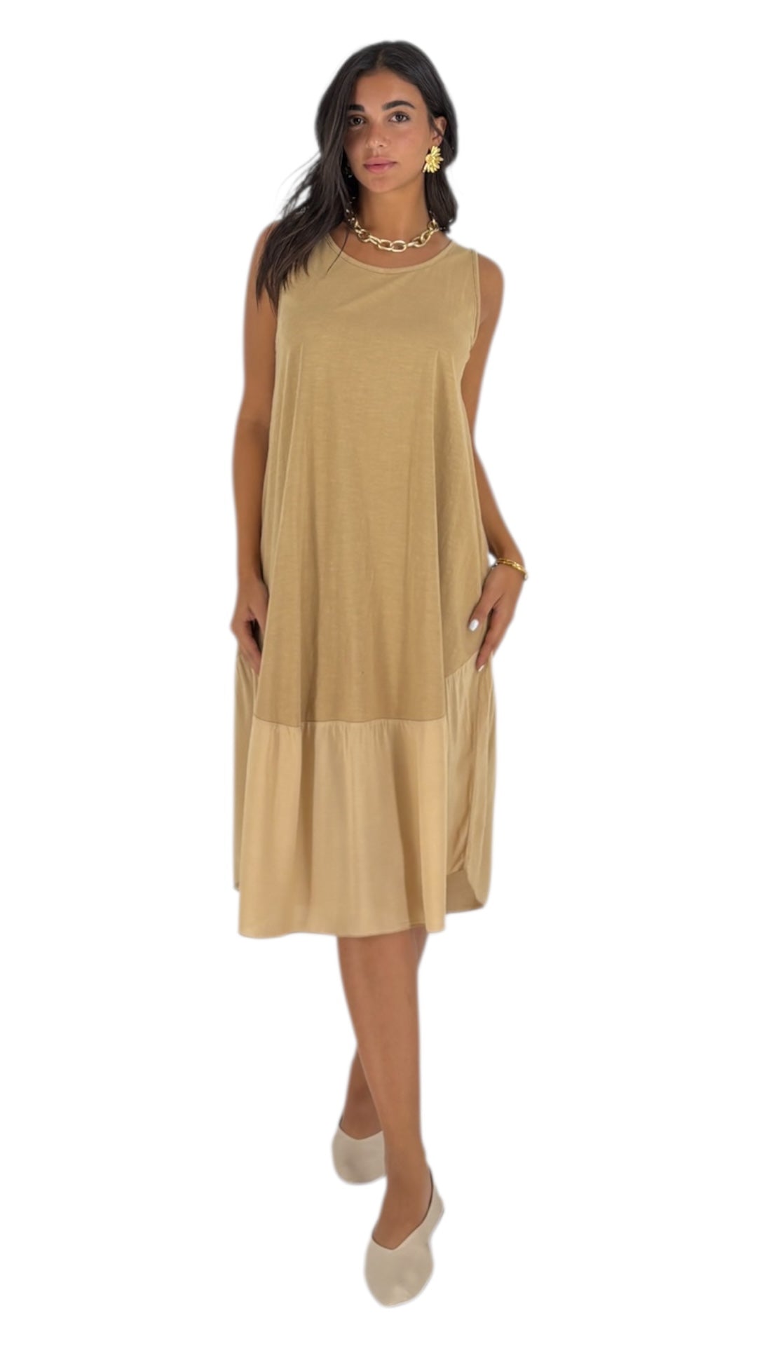 Cain Camel Dress