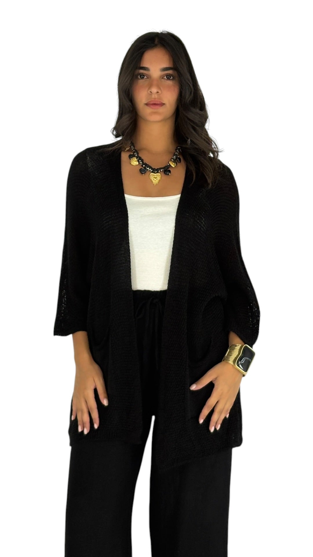 Locs Black Cardigan