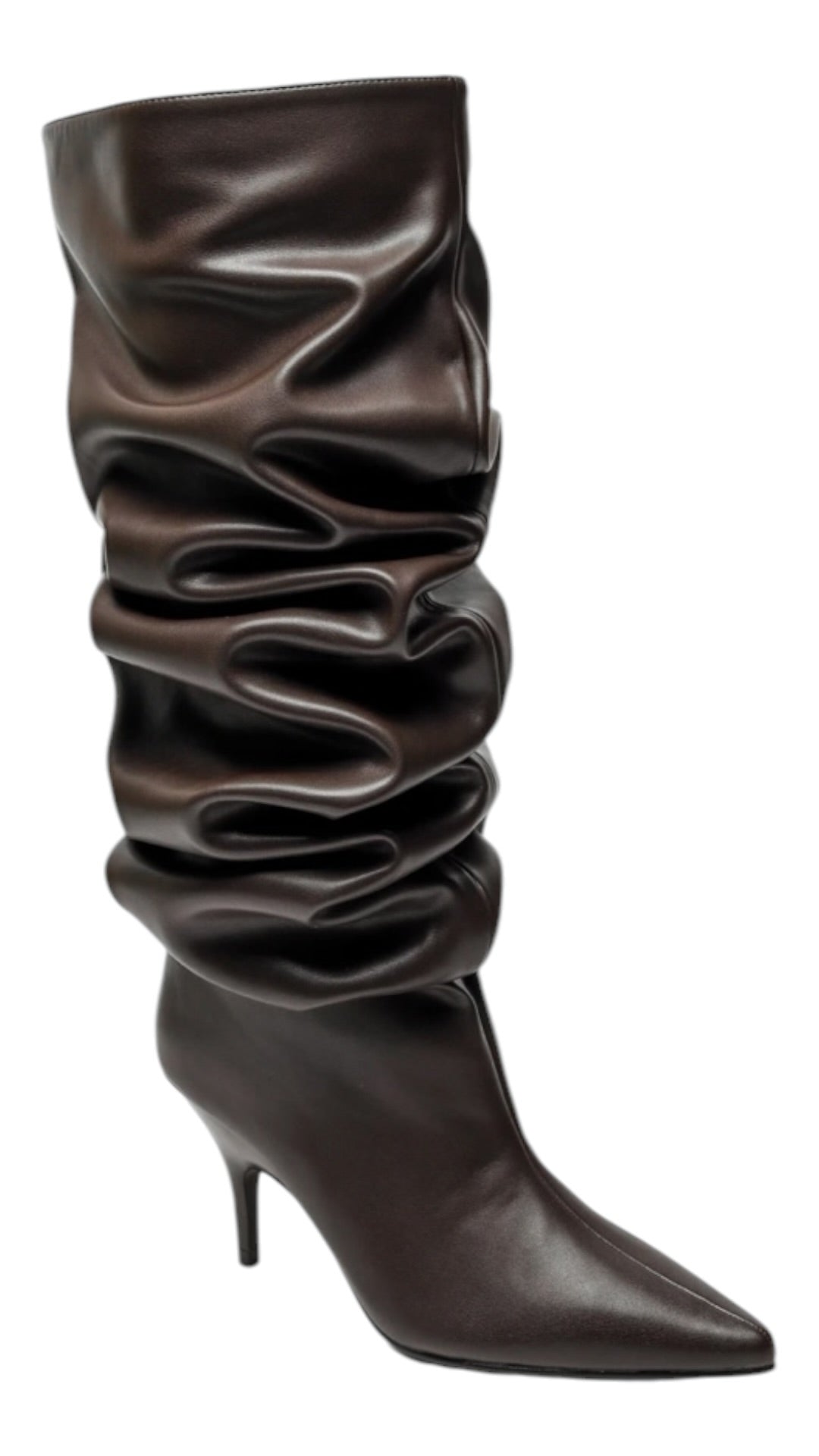 Ruched Boots With Stiletto Heel