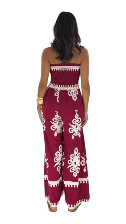 Malo Maroon Jumpsuit