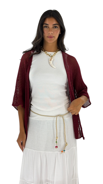 Star Burgundy Cardigan