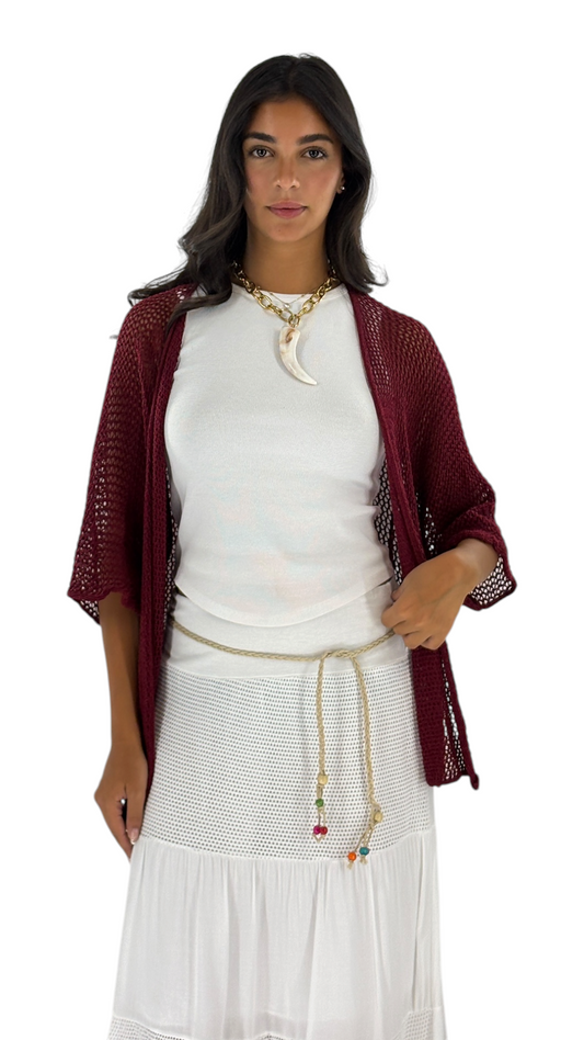 Star Burgundy Cardigan