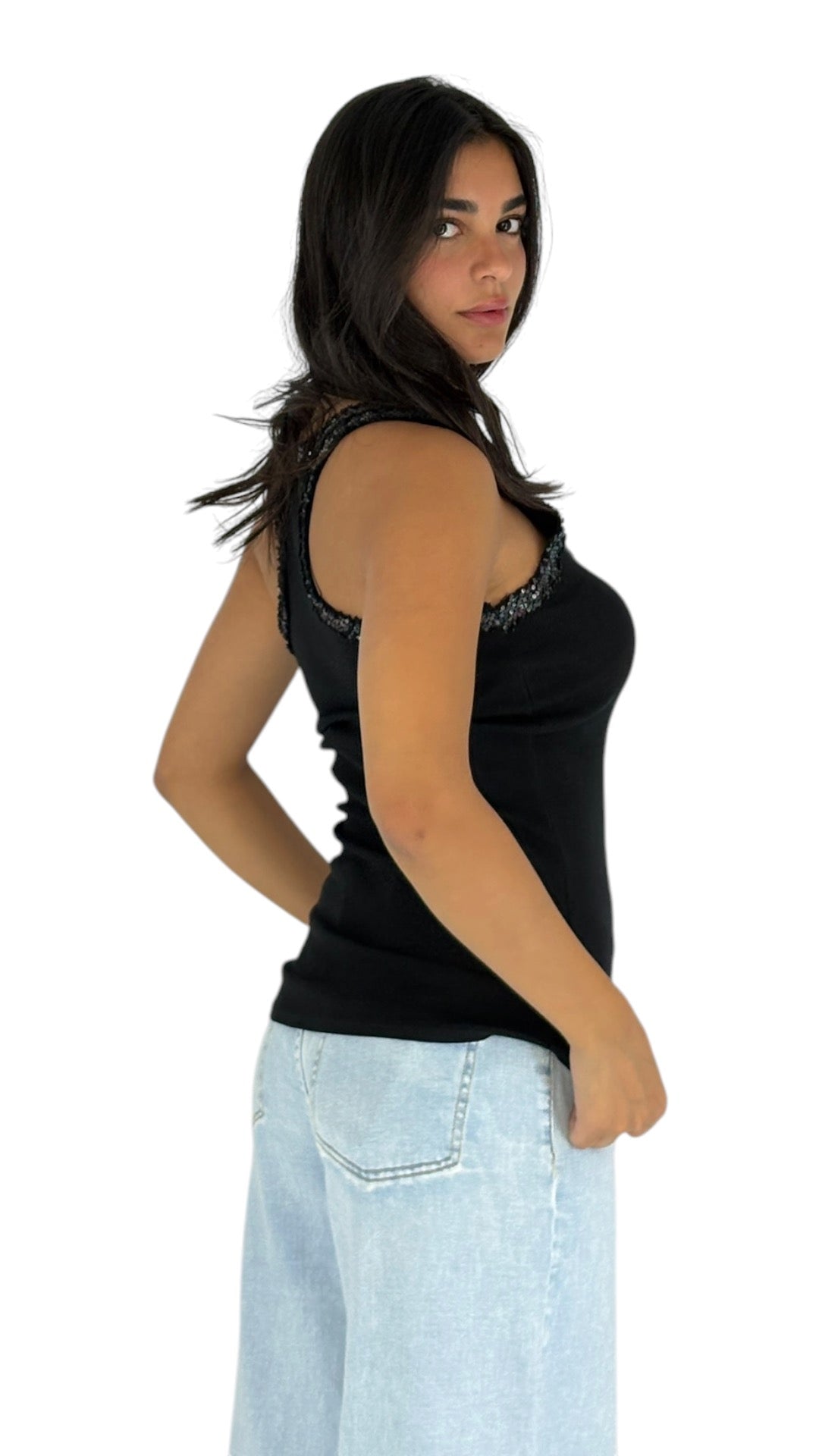 Arti Black Racer Back Top
