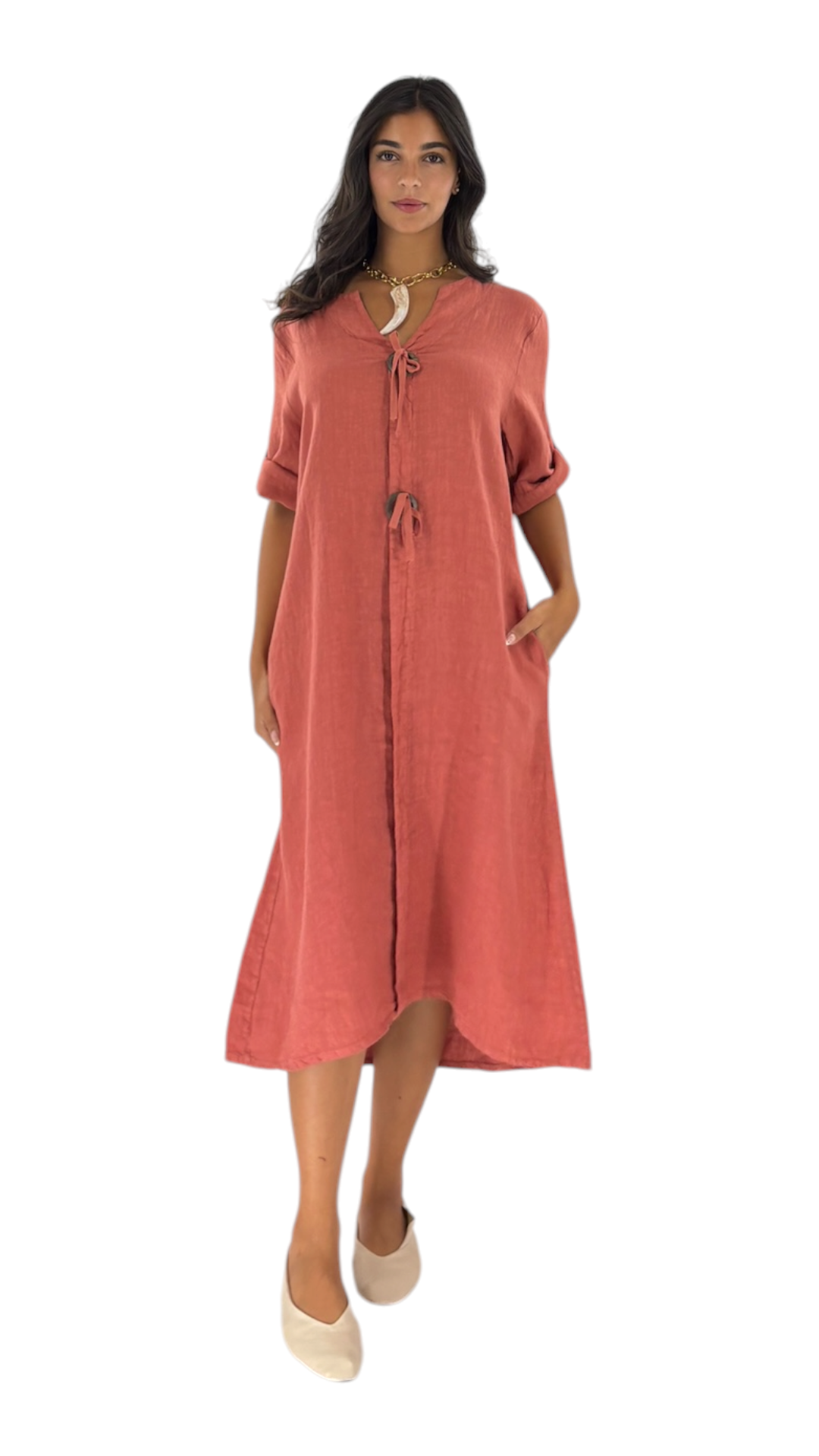 Zain Salmon Dress