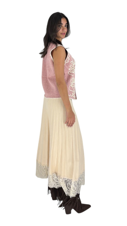 Vidya Cream Skirt