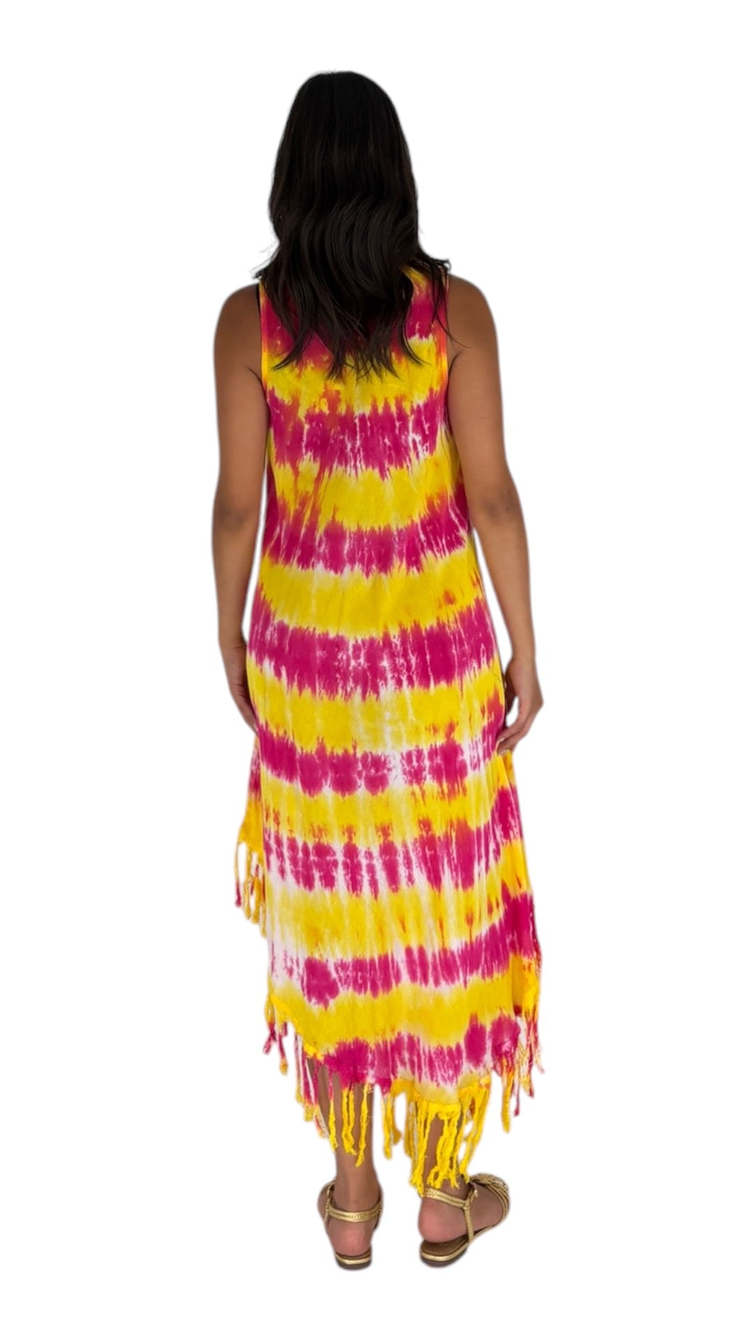 Rendar Yellow/ Fuchsia Dress
