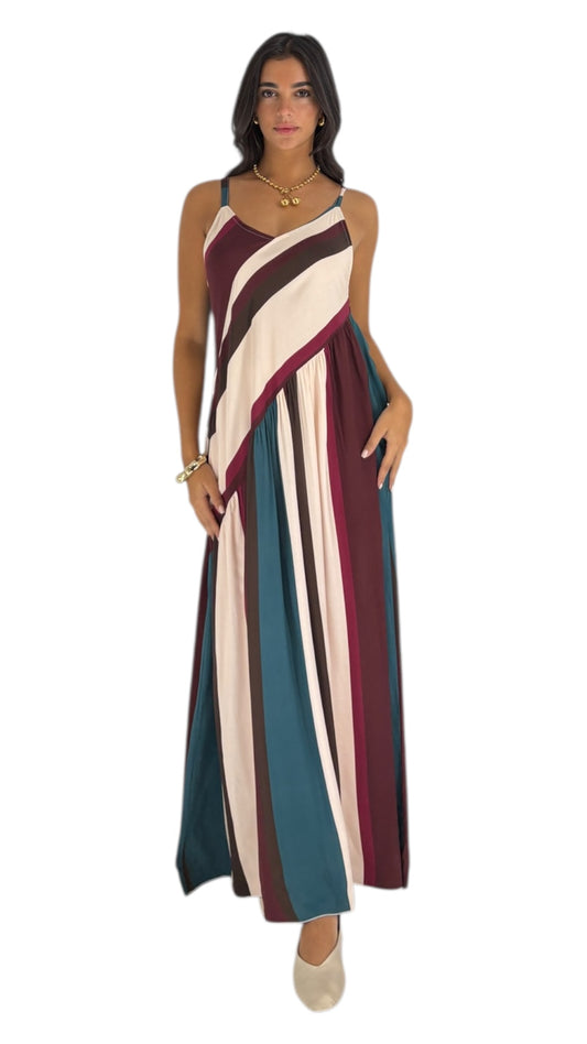 Violet Maroon Line Dress