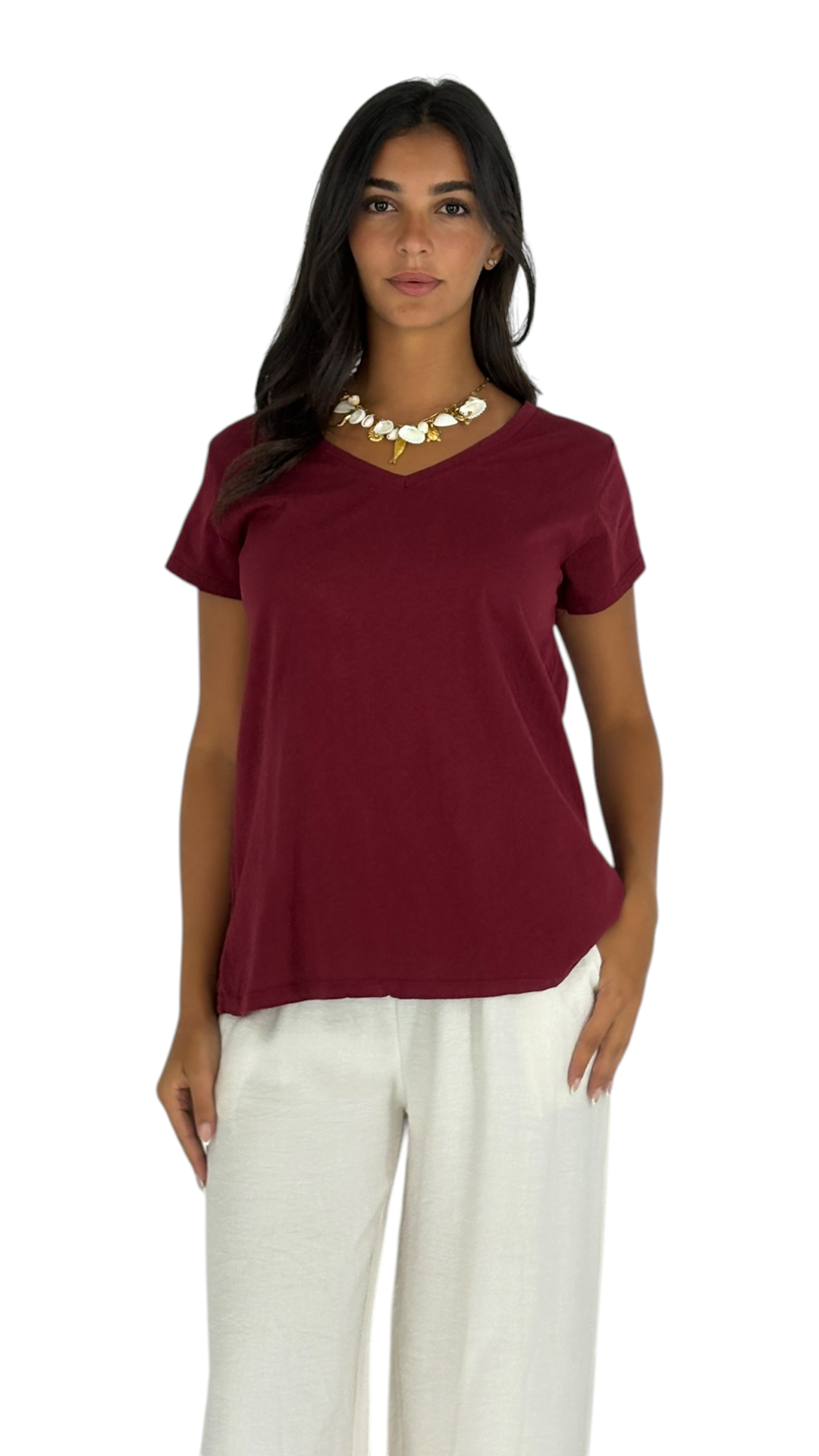 Rania Burgundy T-Shirt