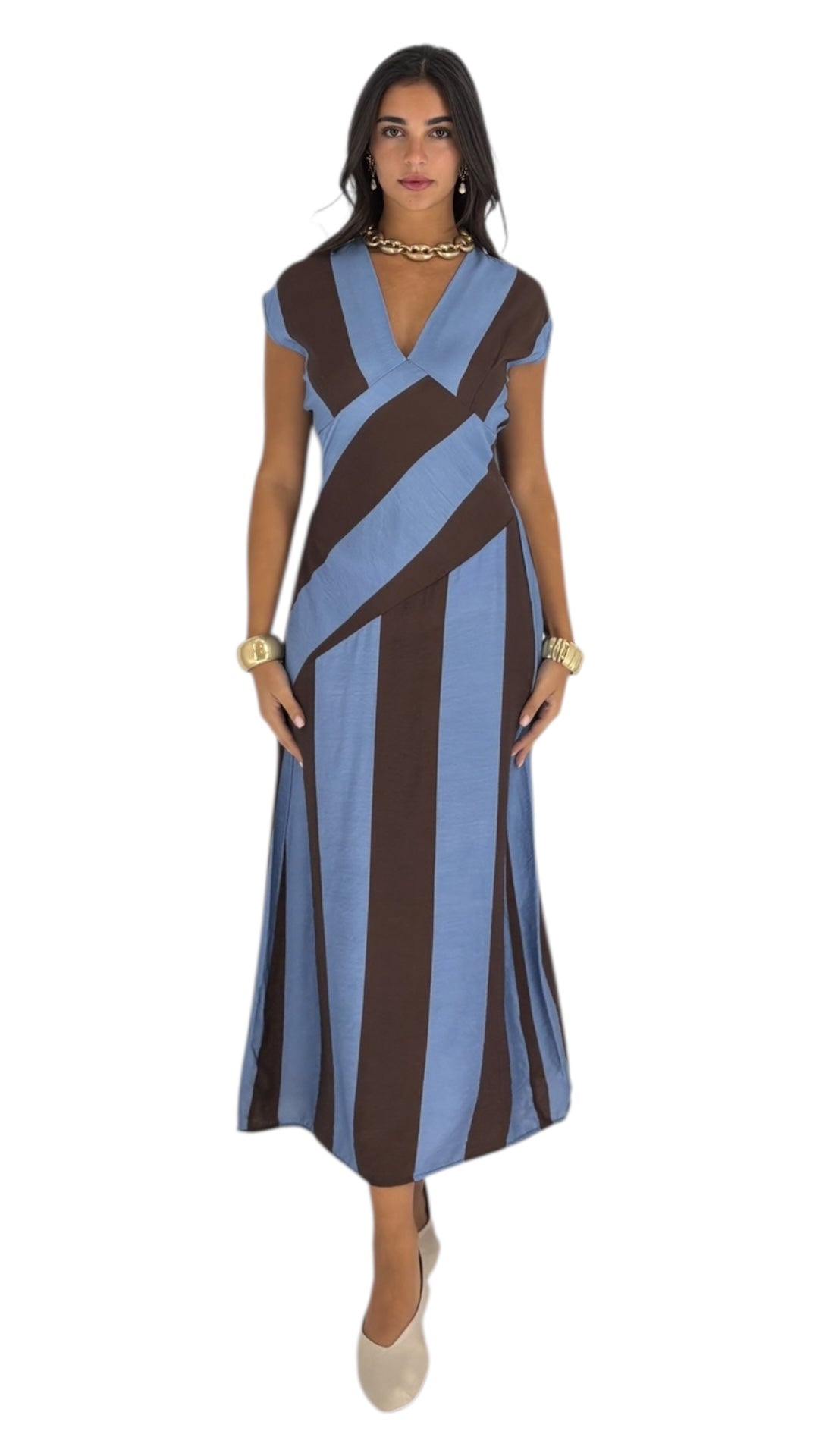 Jade Blue/Brown Dress