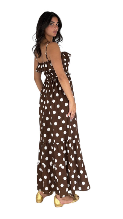 Polka Dots Brown Dress
