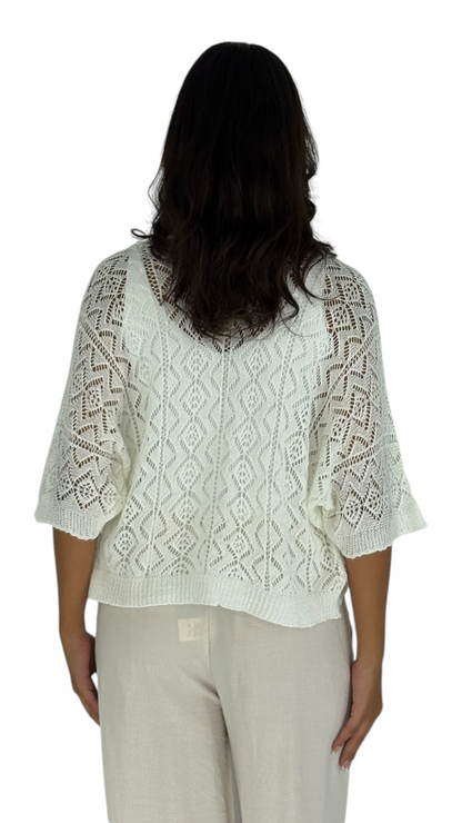 Mais White Cardigan