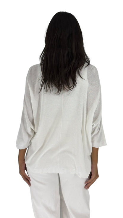 Jihan White Cardigan