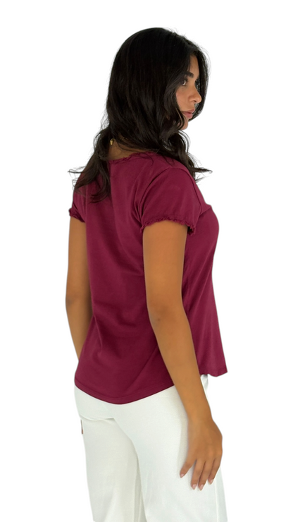Shadia Dark Cherry T-Shirt