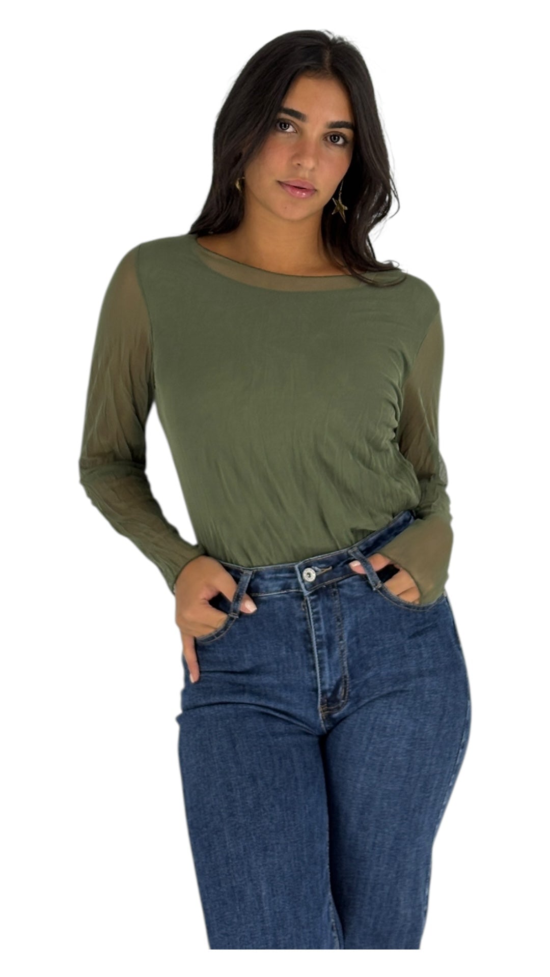 Paris Olive Green Top
