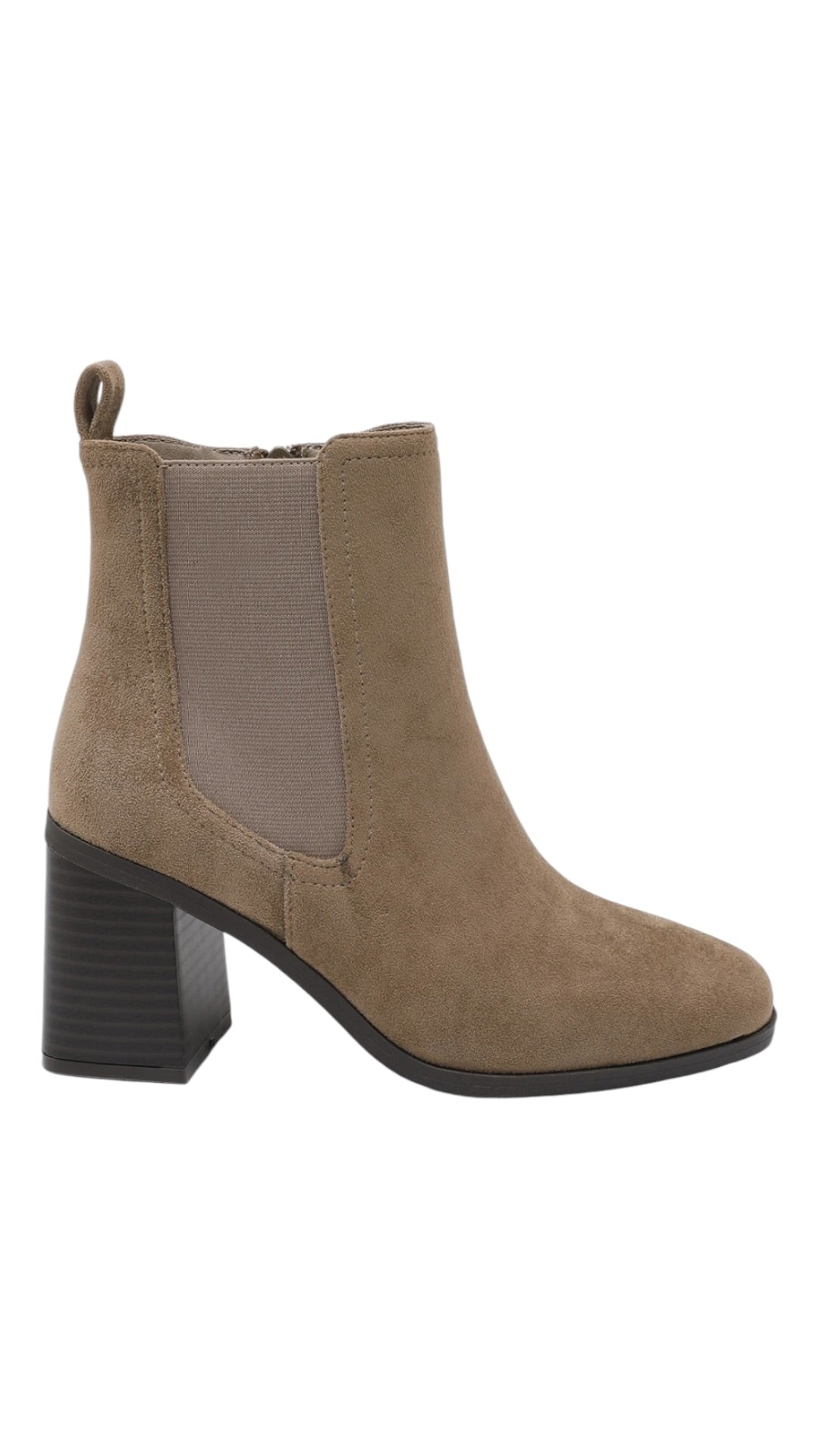 Heeled ankle boots with elastic