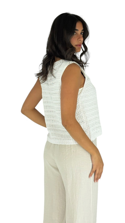 Jida White Vest