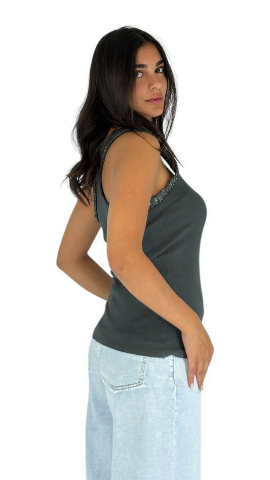 Arti Grey Racer Back Top