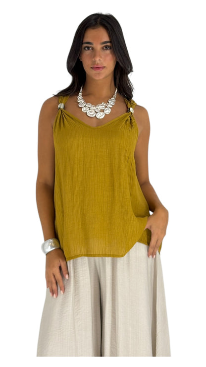 Aroura Mustard Top
