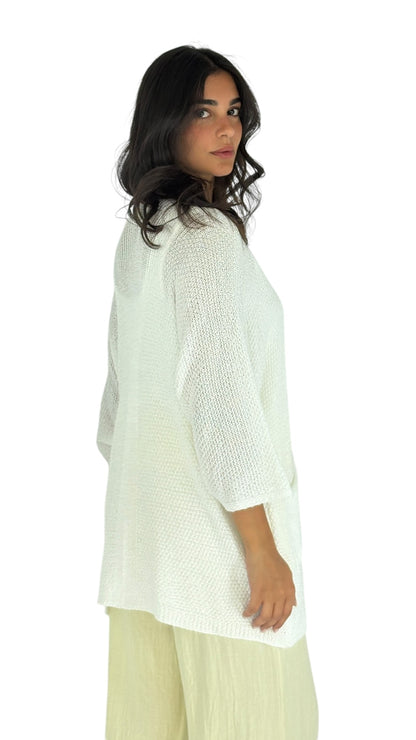 Locs White Cardigan