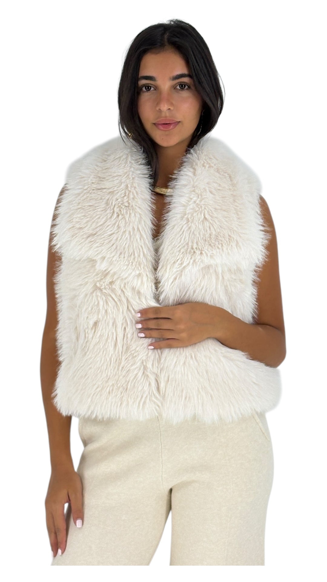 Elida White Vest