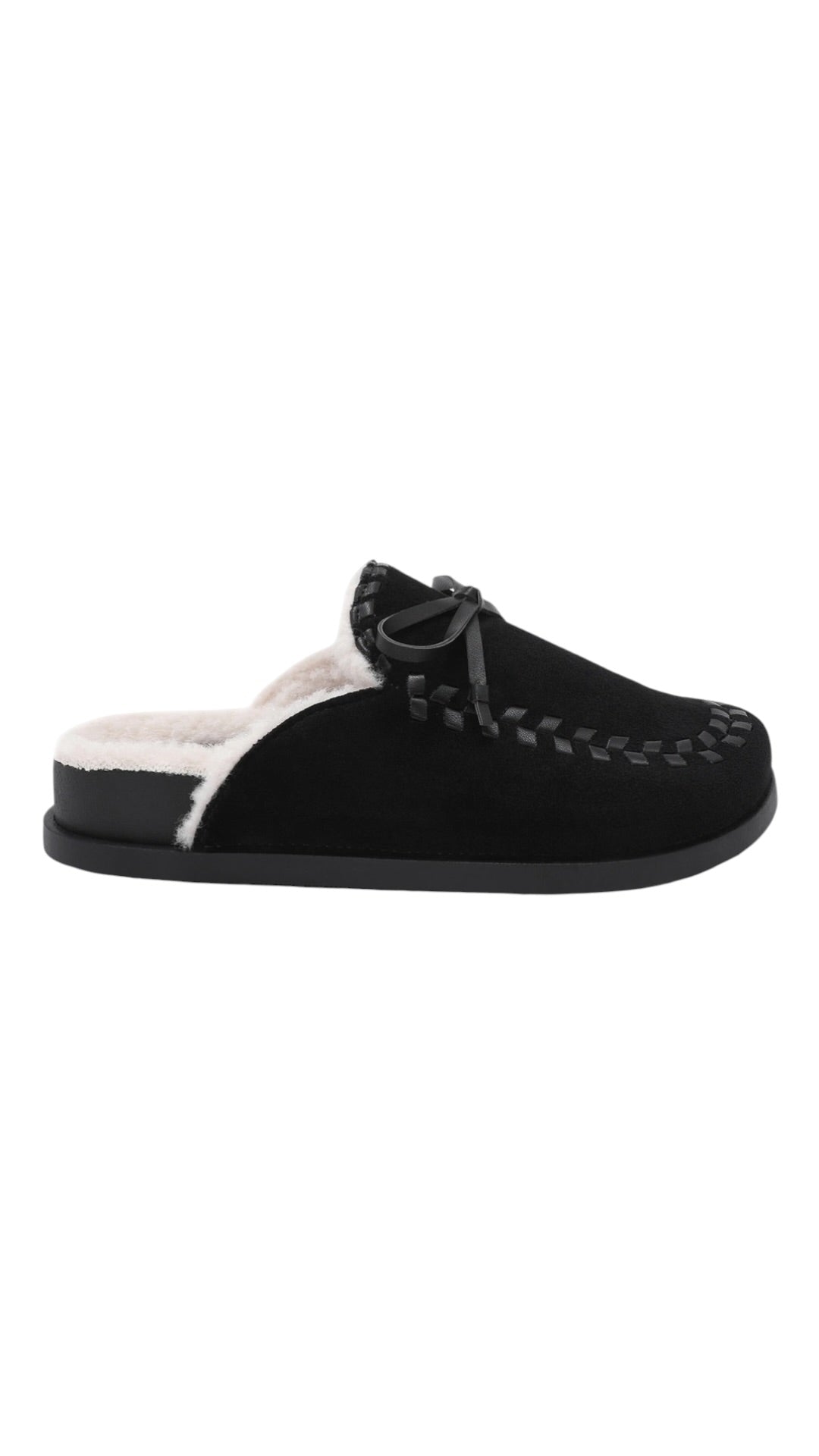Faux Suede Lined Mule Slippers