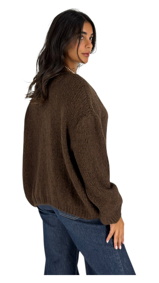 Elio Brown Cardigan
