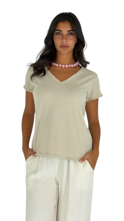 Shadia Beige T-Shirt