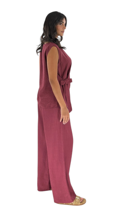 Eleni Dark Cherry Pants