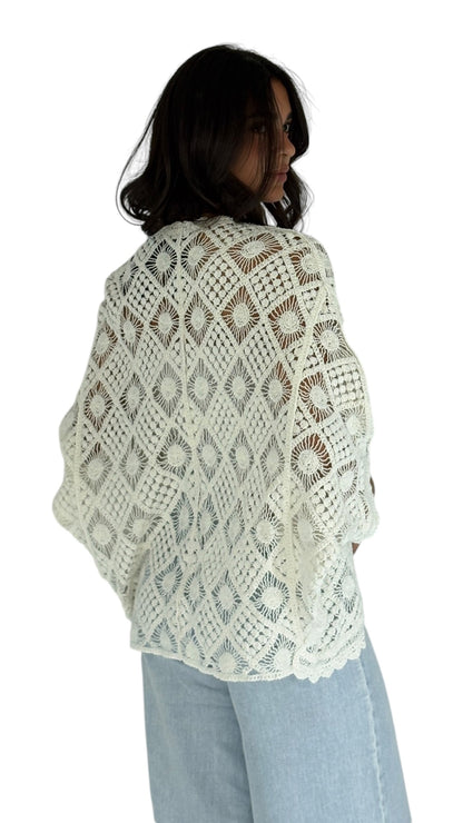 Jehan White Cardigan