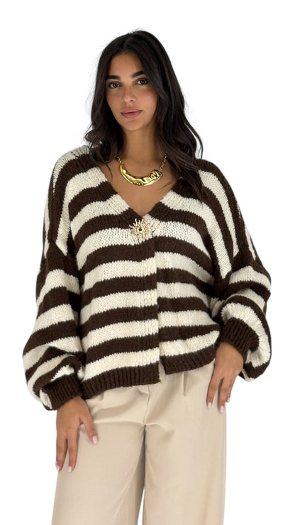 Dahn Brown Cardigan