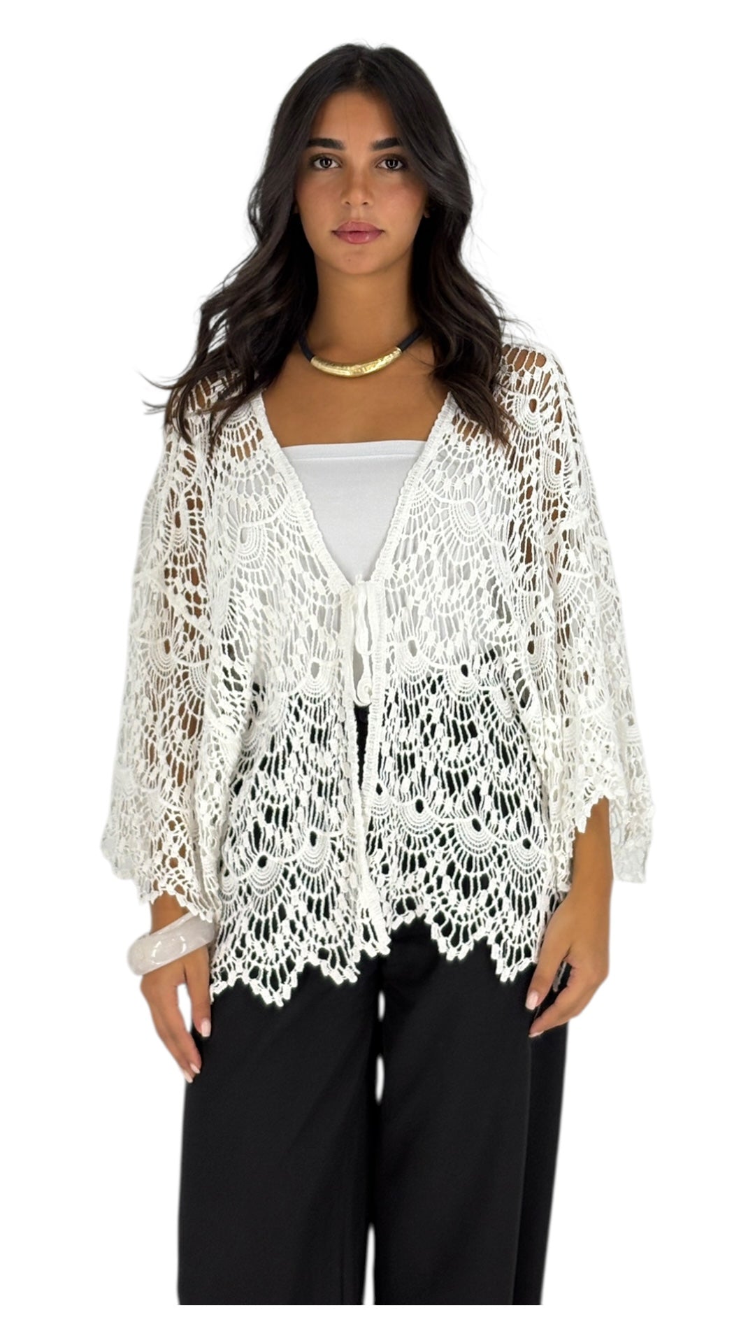 Rose White Cardigan