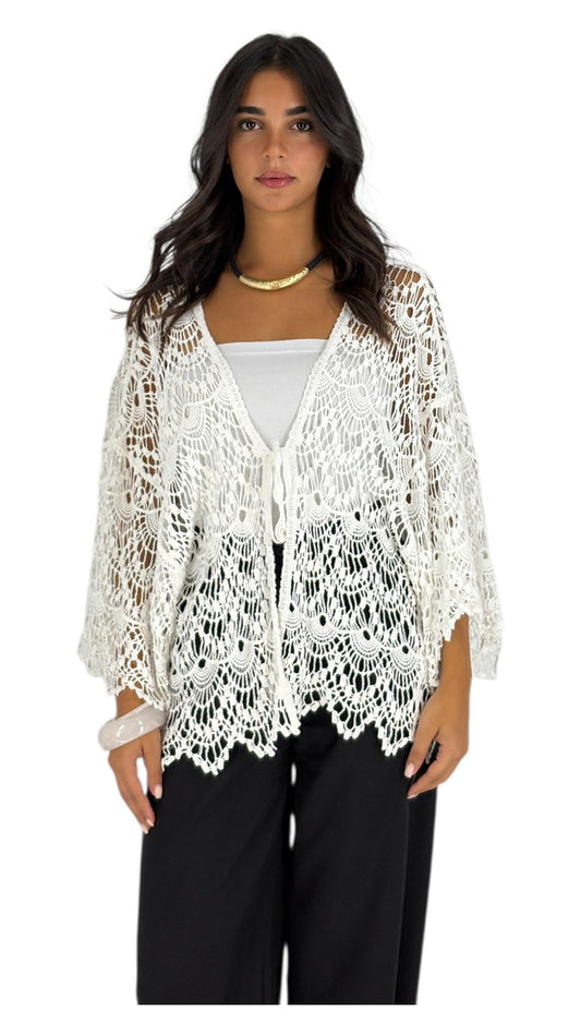 Rose White Cardigan