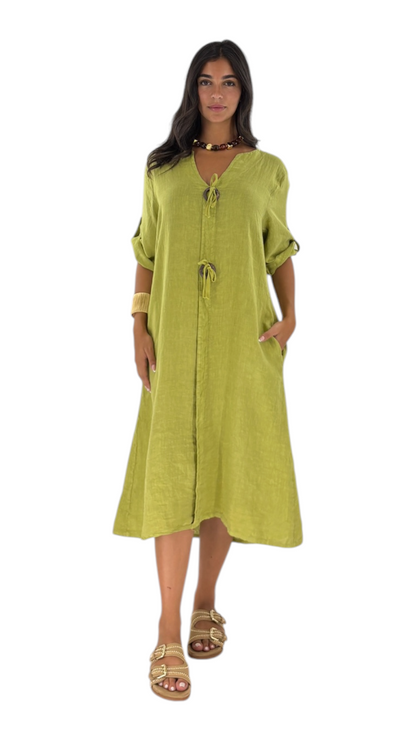 Zain Chartreuse Dress